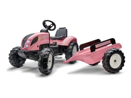 FALK - Šlapací traktor Pink Country Star s vlečkou - FA-1058AB