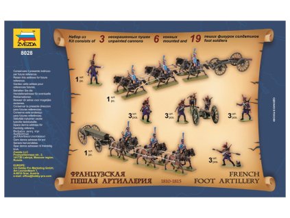 Zvezda figurky French Foot Artillery 1812-1814 (1:72) - ZV-8028