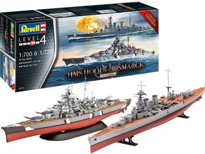 Revell HMS Hood, Bismarck - 80. výročí (1:700) (giftset) - RVL05174