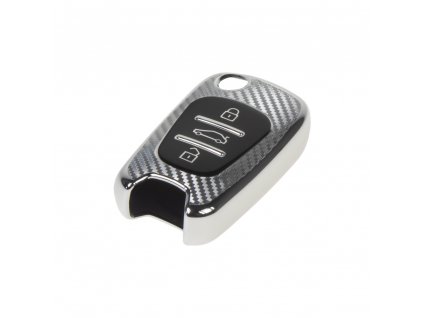 TPU obal pro klíč Hyundai/Kia, carbon stříbrný - 484HY102CS