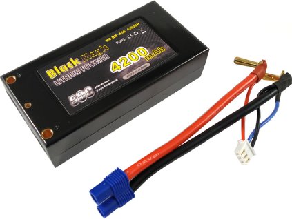 Black Magic LiPol Car 7.4V 4200mAh 50C Short EC3 - BMA50-4200-2E