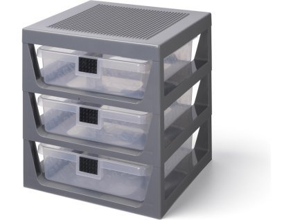 LEGO organizér se třemi zásuvkami - tmavě šedá - LEGO40950003