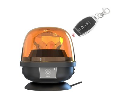 AKU LED maják, oranžový, dálkové ovládání, magnet, ECE R10, R65 - wlbat73re