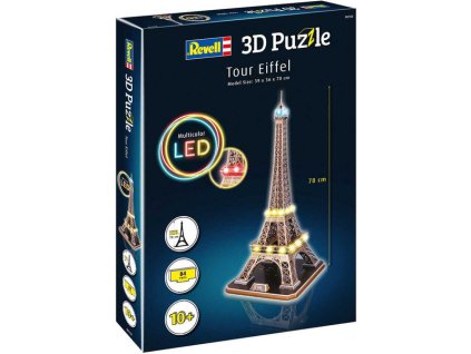 Revell 3D Puzzle - Eiffelova věž s LED osvětlením (78cm) - RVL00150