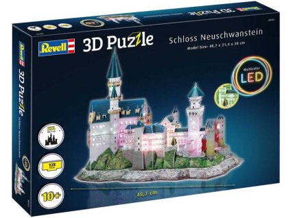 Revell 3D Puzzle - Neuschwanstein s LED osvětlením (38cm) - RVL00151