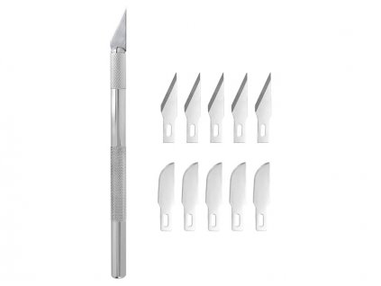 Modelcraft modelářský nůž, 10 čepelí - SH-PKN3301/S