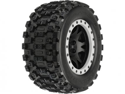 Pro-Line kolo 4.3", pneu Badlands MX43 Pro-Loc, disk Impulse H24mm černo-šedý (2) (X-Maxx) - PRO1013113