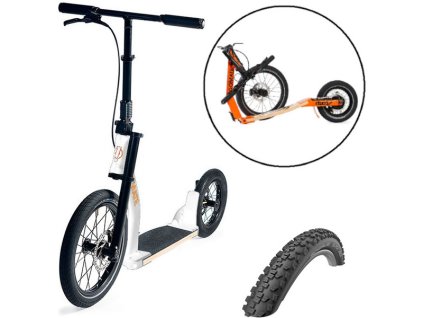 Go!Mate koloběžka staep TR2 Offroad se zadní brzdou bílá - GOM015112XOR