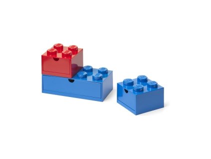 LEGO stolní box se zásuvkou Multi-Pack 3ks, modrá/červená - LEGO43250800