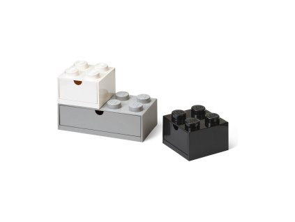LEGO stolní box se zásuvkou Multi-Pack 3ks, černá/bílá/šedá - LEGO43250801