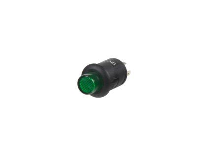 Tlačítko kulaté 6A zelená LED - 47048