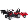 FALK - Šlapací traktor Case iH Maxxum 130 CVX s nakladačem a vlečkou červený - FA-961AM