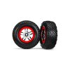 Traxxas kolo 2.2/3.0", disk SCT Split-Spoke stříbrný-červený, pneu SCT (2) - TRA5977