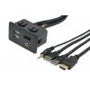 HDMI + 2x USB + JACK zasuvka s kabelem