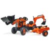 FALK - Šlapací traktor Kubota s nakladačem, rypadlem a vlečkou - FA-2065N