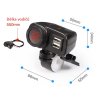 2x USB nabíječka s voltmetrem/teploměrem na motocykl - 34708