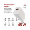 Síťový USB adaptér (zdroj) GaN PD 45W - EM-V04G45