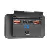 2xUSB QC3.0 +2x USB-C zásuvka, voltmetr 12/24V, montáž na povrch - 34718