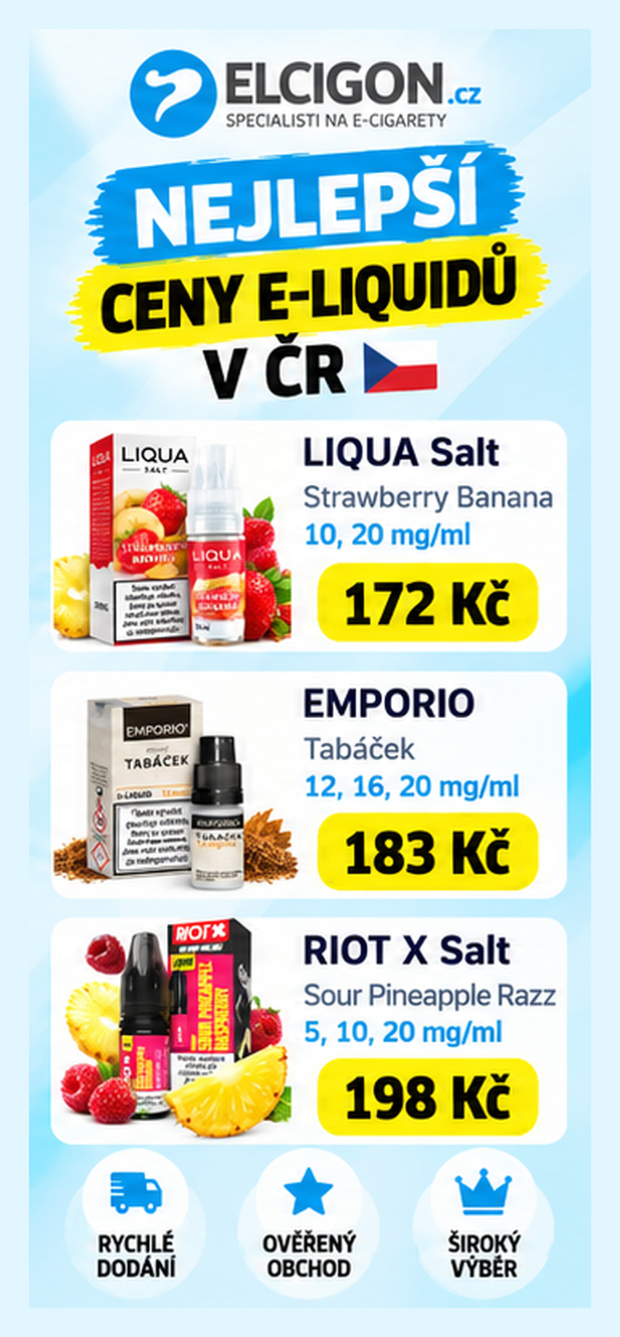 Nejlevnější e-liquidy v ČR