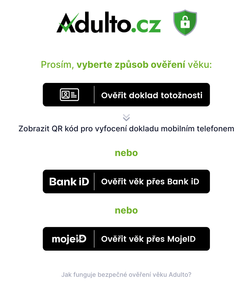 Ověření věku kupujícího pomocí služby Adulto.cz