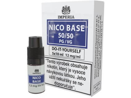 nikotinova baze imperia 5x10ml pg50vg50 12mg