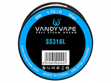 vandy vape ss316l 26ga 0,4mm 9m nerezovy