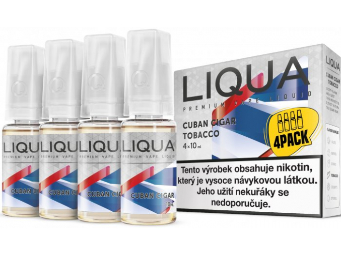 liquid liqua cz elements 4pack cuban cigar tobacco 4x10ml3mg kubansky doutnik