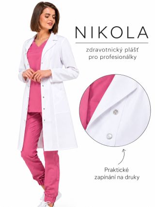 🤍 Zdravotnický plášť NIKOLA Elegantní střih, praktické zapínání na druky a funkční kapsy. Lehká a odolná tkanina CHARLOTTE...