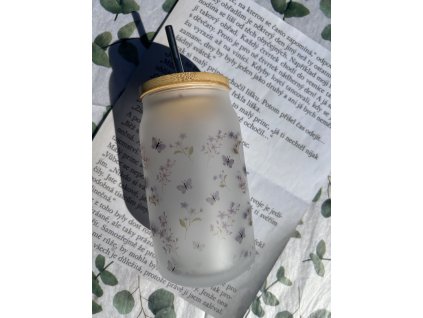Sklenička- modré květy