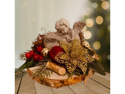 Smuteční dekorace - VÁNOCE -anděl s textem “chybíš mi,pr.20cm