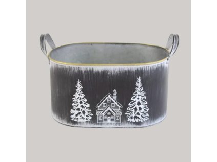 Obal kov s vánočním motivem - černá, ovál - s ušima,d.25cm