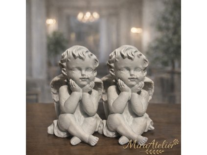 Andělské sochy v klidné kompozici