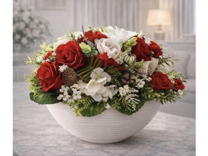 Květinová loďka-růže,d.30cm