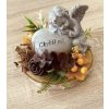 Aranžmá smuteční - PODZIM -anděl s textem “chybíš mi,pr.20cm