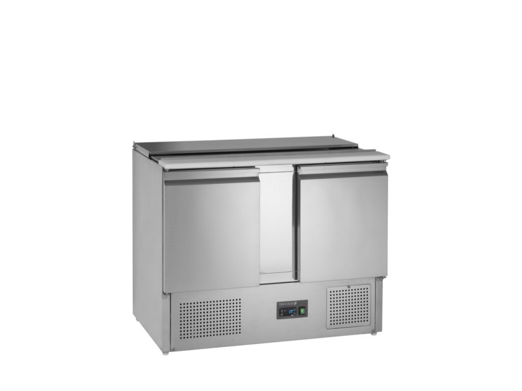 TEFCOLD SA 1045 - Dvoudveřová nerezová chladicí saladeta s vanou pro GN 1/1 (240 l)