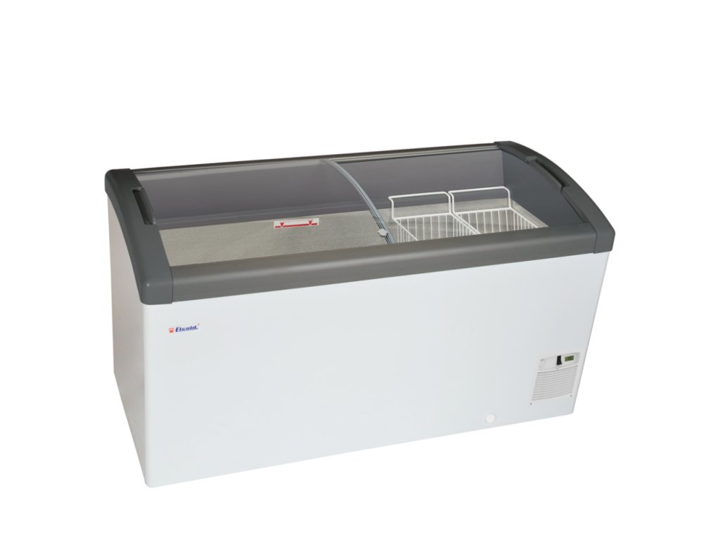Elcold Focus 151 GREY – Prosklený pultový mrazák s oblými víky (302 l)