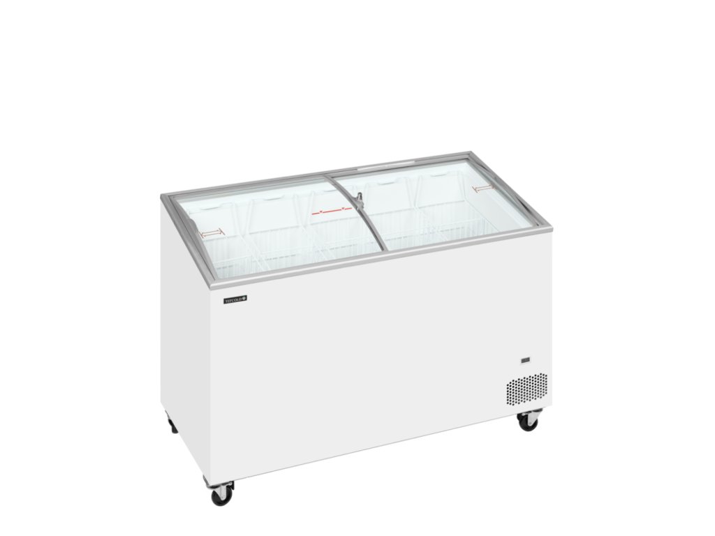 TEFCOLD IC 401 SCEB – Prosklený pultový mrazák s oblými víky (325 l)