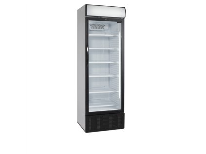 TEFCOLD SCU 1450 CP - Široká bílá prosklená lednice na nápoje s LED panelem | 6x police, 374 l, 209 cm