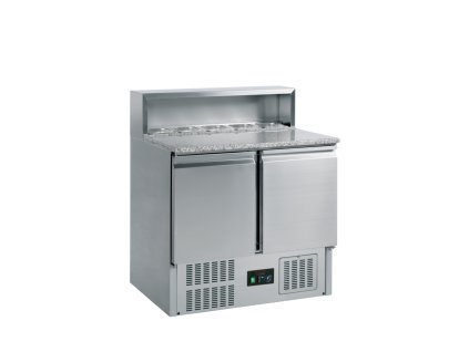 TEFCOLD GP92 - Dvoudveřový nerezový chladicí pizza stůl s prostorem pro GN 1/6 (230 l)
