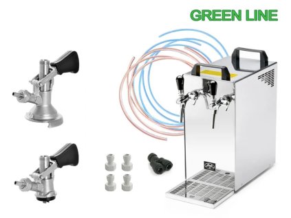 Kompletní sestava: Lindr KONTAKT 40/K NEW Green Line s narážeči BAJONET a PLOCHÝ  + Sanitační adaptér zdarma