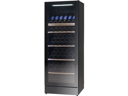 VESTFROST WFG 155 black – Prosklená vinotéka, 2-zónová, 1-dveřová, 147 lahví, černá