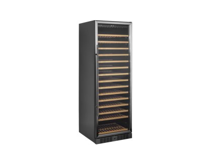 TEFCOLD TFW400-S - Černá chladnička na víno s prosklenými dveřmi (kapacita 165 lahví)