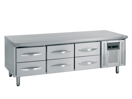 TEFCOLD UC 5360 – Podpultový chladicí stůl, 6-zásuvkový, 262 l, nerezový