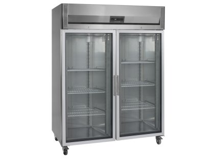 TEFCOLD RK 1420 G – Prosklená lednice, 2-křídlové dveře, 1325 l, nerezová
