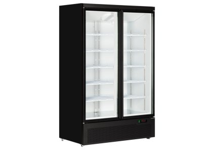 TEFCOLD Atom Maxi C2DB - Černá chladící vitrína dvoudveřová s prosklenými křídlovými dveřmi