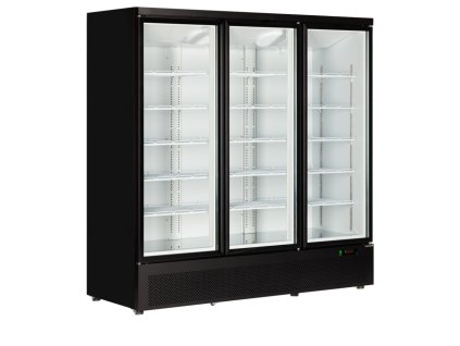 TEFCOLD Atom Maxi C3DB - Velká černá chladící vitrína třídveřová s prosklenými křídlovými dveřmi