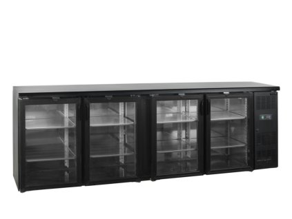 TEFCOLD CBC 410 G - Čtyřdveřová velkoobjemová černá prosklená minibarová lednice (605 l)