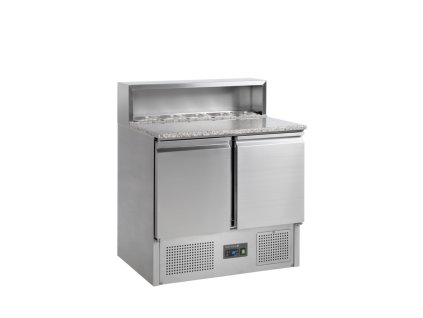 TEFCOLD PT 920 – Chladicí pizza stůl, 2-dveřový, s vanou na GN 1/6, 225 l, nerezový