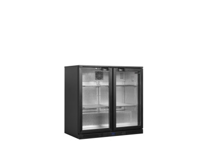 TEFCOLD BA21H – Prosklený minibar, 2-křídlové dveře, 188 l, černý