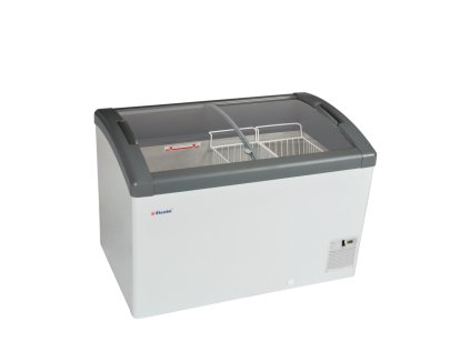 Elcold Focus 106 GREY – Prosklený pultový mrazák, 2-oblá posuvná víka, LED, 193 l, bílý